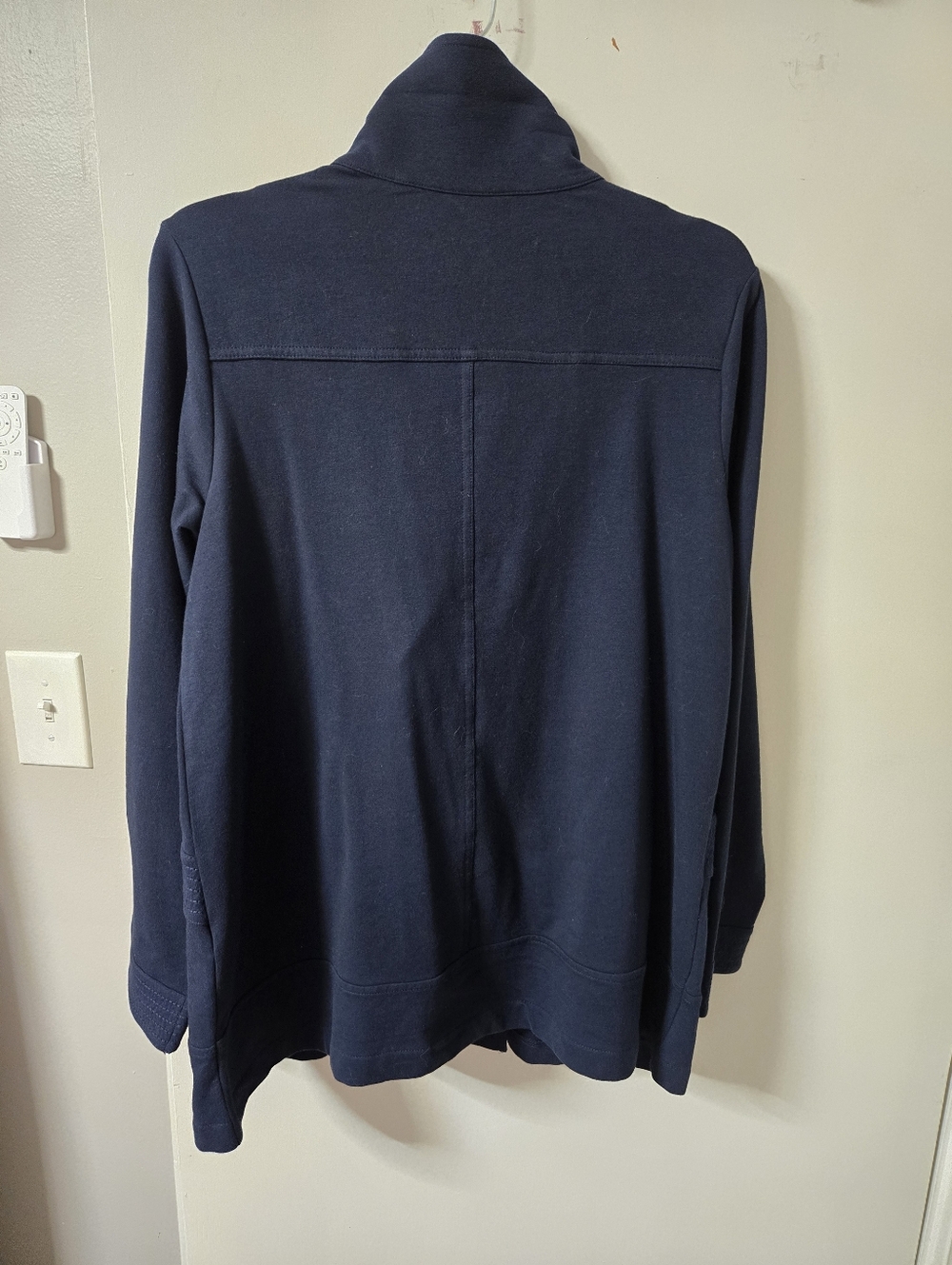 J. Jill Navy Double-Breasted Pea Coat with Tortoise Buttons - Picture 4 of 5